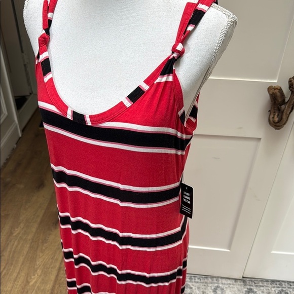 Express Striped Red Maxi Dress Women's Size L - Picture 2 of 9